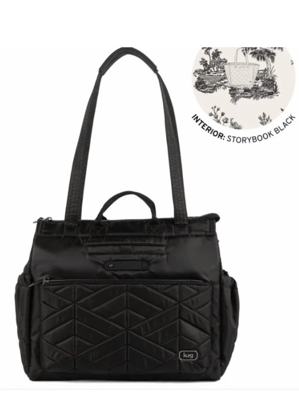 NWOT LUG Soprano Quilted Tote Travel Shoulder Handbag